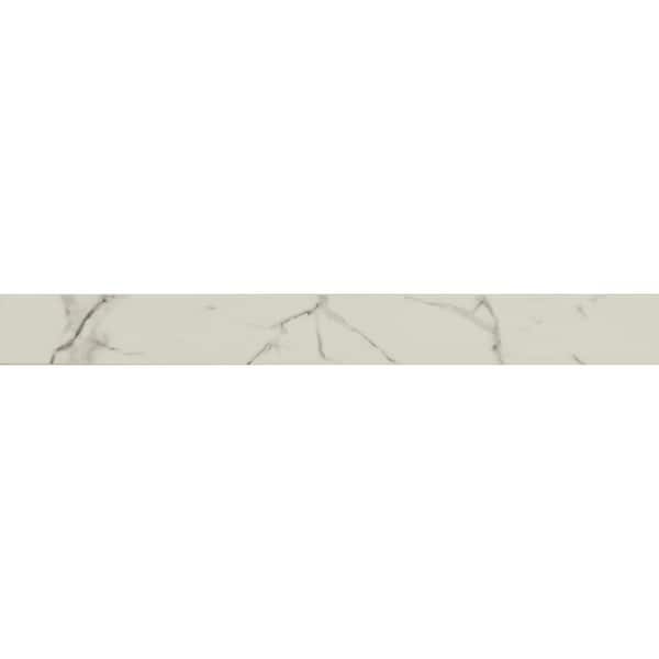 Calacatta Nowy White Double Beveled 4 in. x 36 in. Polished Engineered Marble Threshold Tile Trim