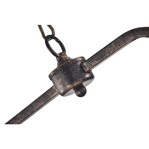 Chiara 6-Light Antique Bronze Rectangular Glam Chandelier with Clear Glass Hanging Teardrop Crystals