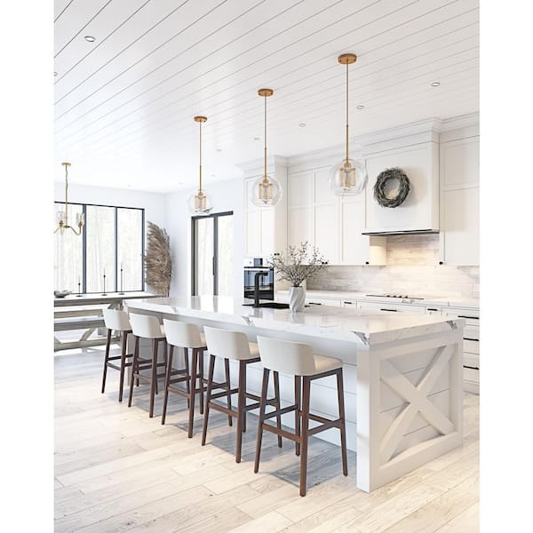 1-Light Gold Single Globe Pendant Light With Glass Shade Hanging Light Fixtures