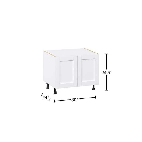 Mancos Glacier White Shaker Assembled Apron Front Sink Base Kitchen Cabinet (30 in. W x 24.5 in. H x 24 in. D)