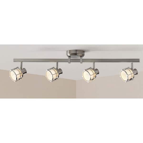 4-Light Pewter Integrated LED Track Lighting Fixture