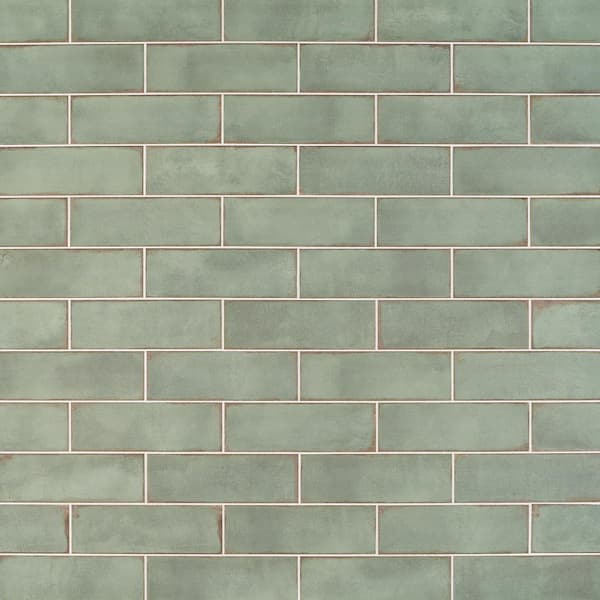 Santa Fe Green 3.93 in. x 11.96 in. Polished Ceramic Wall Tile (10.76 sq. ft./Case)