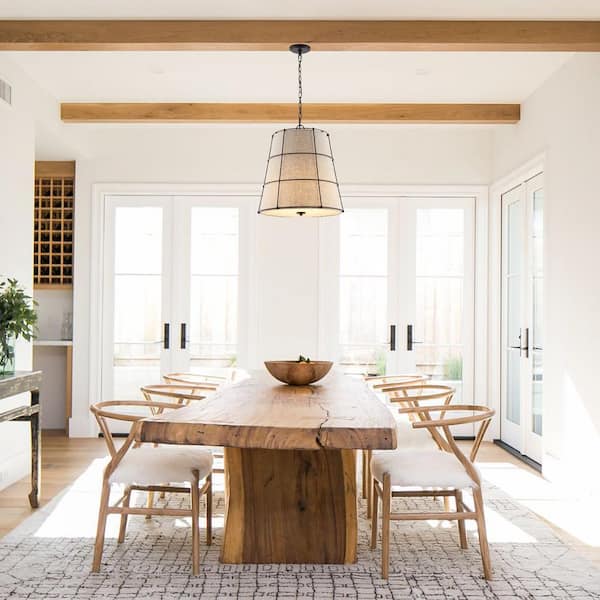 Silas 19 in. 3-Light Rustic Farmhouse Iron LED Pendant, Oil Rubbed Bronze