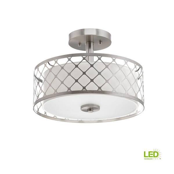 Mingle Collection 17-Watt Brushed Nickel Integrated LED Semi-Flush Mount Light