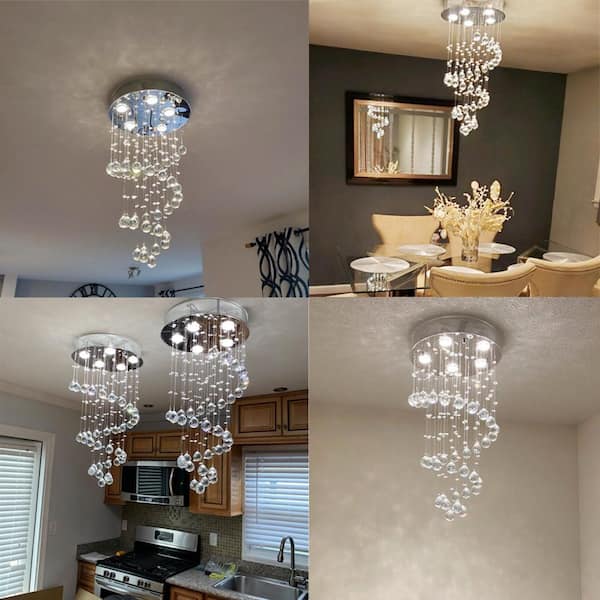 Albany 5-Light Clear Unique Tiered Chandelier with Crystal Accents