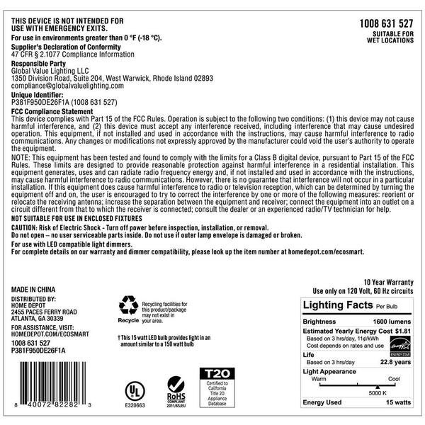 150-Watt Equivalent PAR38 Spot Light Energy Star Dimmable CEC LED Light Bulb Daylight (2-Pack)