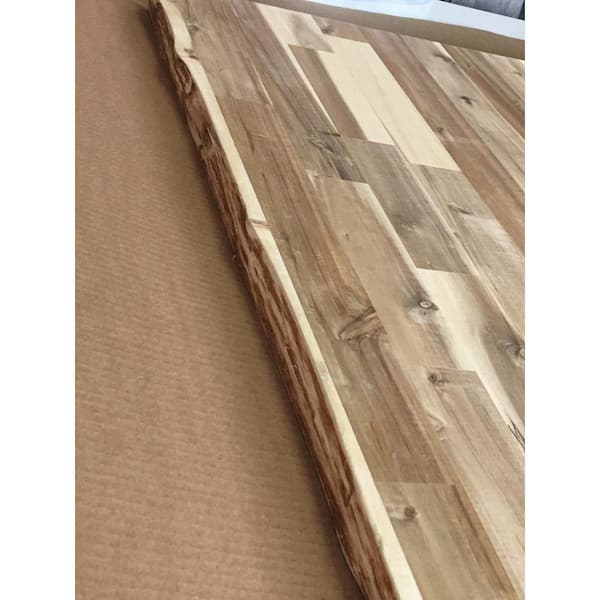 6.2 ft. L x 40 in. D, Unfinished Acacia Butcher Block Island Countertop, with Live Edge