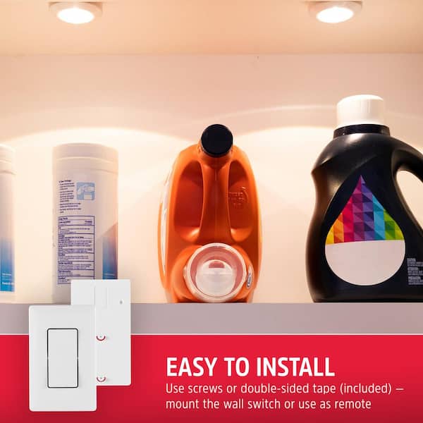 Battery Operated LED Puck Lights with Remote (2-Pack)