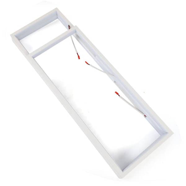 35 in. 1-Light Modern White Integrated LED Square Acrylic Flush Mount Ceiling Light (White light)