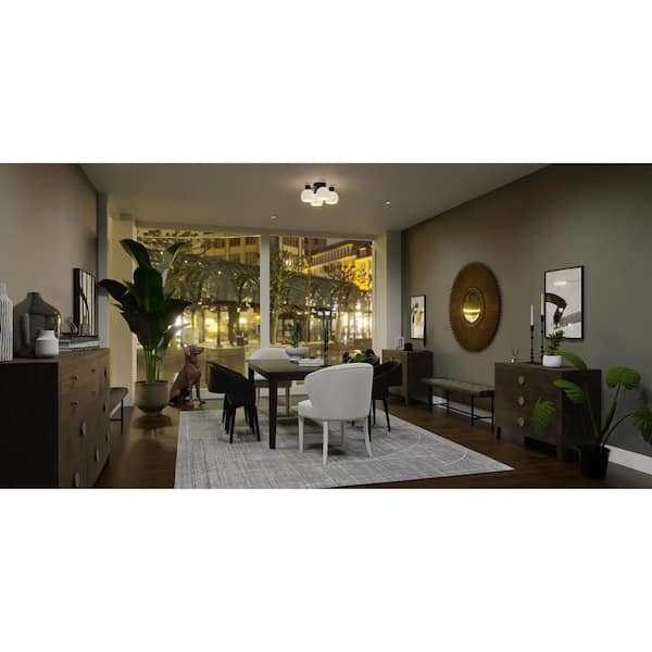 Donahue 18 In. Matte Black Semi-Flush Mount