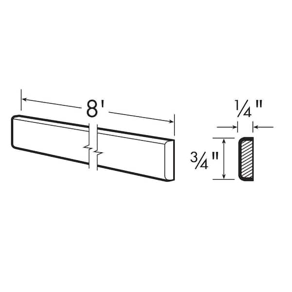Newport Deep Onyx Plywood Shaker Stock Assembled Kitchen Cabinet Batten Molding 96 in W x 0.25 in D x 0.75 in H