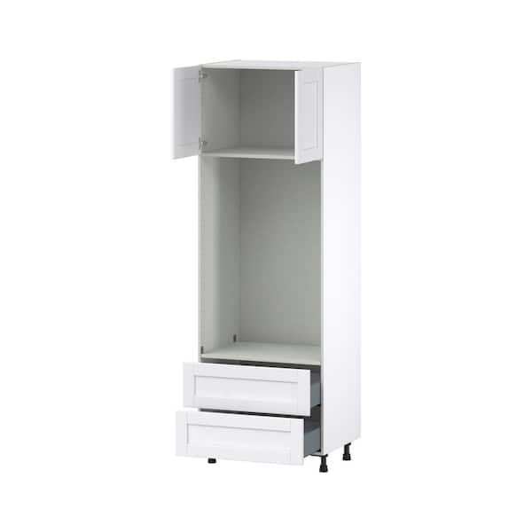 Mancos Glacier White Shaker Assembled Pantry Micro/Oven Kitchen Cabinet (30 in. W x 89.5 in. H x 24 in. D)