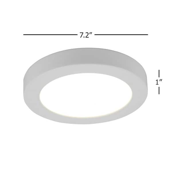 7.2 in. 1-Light White LED Flush Mount