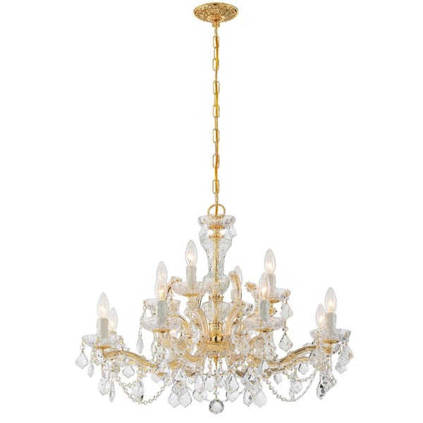 Maria Theresa 12-Light Gold Crystal Chandelier