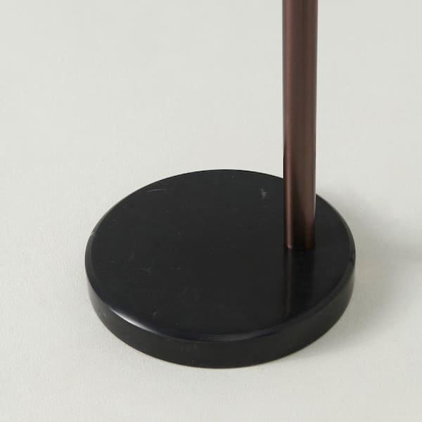 Trilage 84 in. Bronze LED Arc Floor Lamp with Marble Base