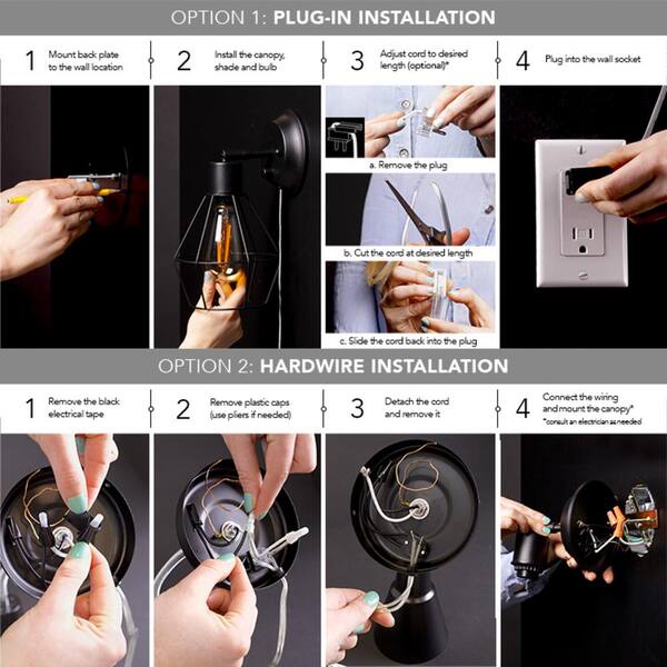 Ridgeway 1-Light Matte Black Wall Sconce with LED Bulb (T20)