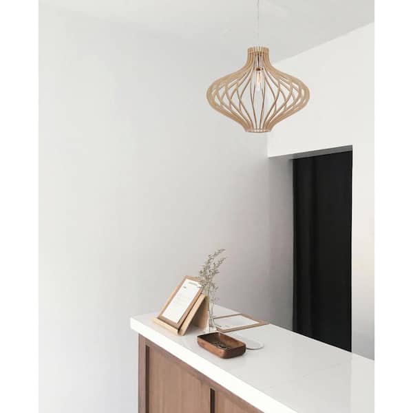 Sanaa 1-Light Kula Wood Hanging Pendant