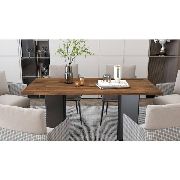 8 ft. L x 25.5 in. D, Acacia Butcher Block Standard Countertop in Brown with Square Edge