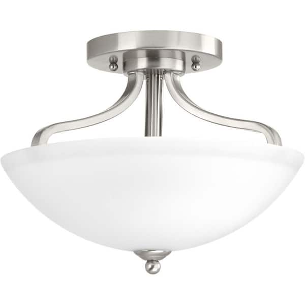 Laird Collection 2-Light Brushed Nickel Semi-Flush Mount