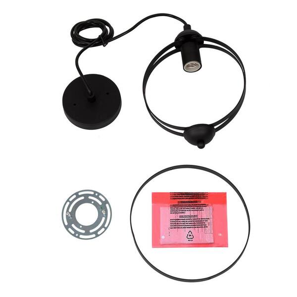 Black Pendant Light Modern Globe 1-Light 9.5 in. Cage Geometric Kitchen Island Foyer Pendant Chandelier