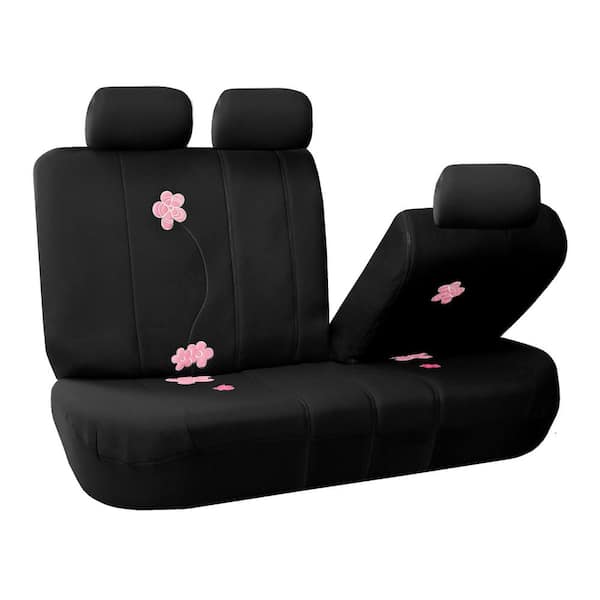 Fabric 47 in. x 23 in. x 1 in. Full Set Flower Embroidery Seat Covers