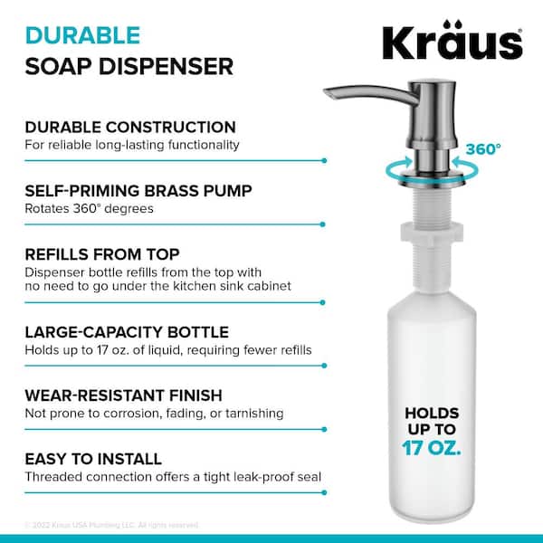 Kitchen Soap and Lotion Dispenser in Stainless Steel