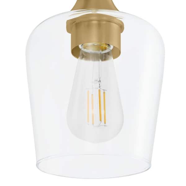 Pavlen 24 in. 3-Lights Antique Brass Vanity Light with Clear Glass Shades