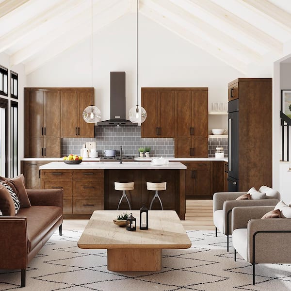 Designer Series Soleste Assembled 33x34.5x23.75 in. Base Kitchen Cabinet in Spice