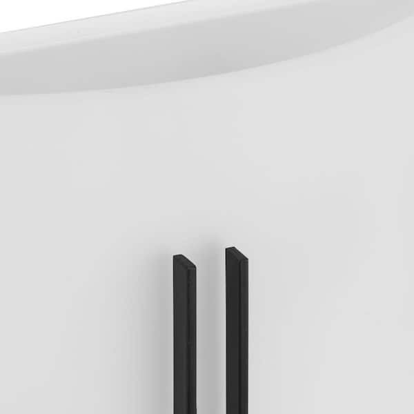 Modern Glass Sconce 12 in. 2-Light Matte Black Wall Sconce with Etched Glass Shade