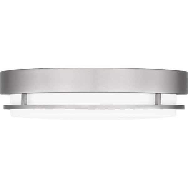 Hale 12 in. 1-Light Brushed Nickel LED Flush Mount