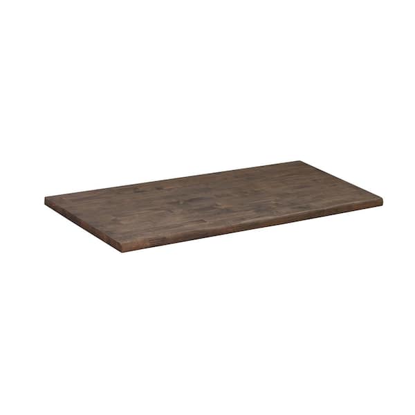 6 ft. L x 39 in. D Walnut Stained Hevea Butcher Block Countertop in With Live Edge