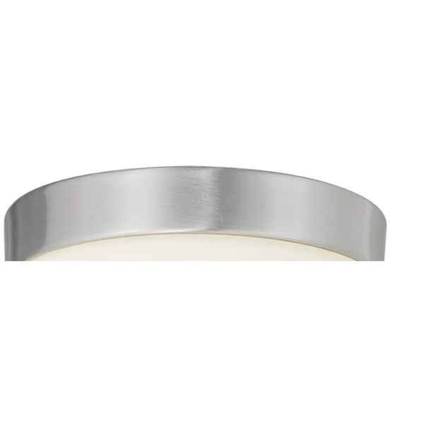 Fusion Pixel 5 in. 1-Light Brushed Nickel Round LED Flush-Mount with Opal Glass Shade