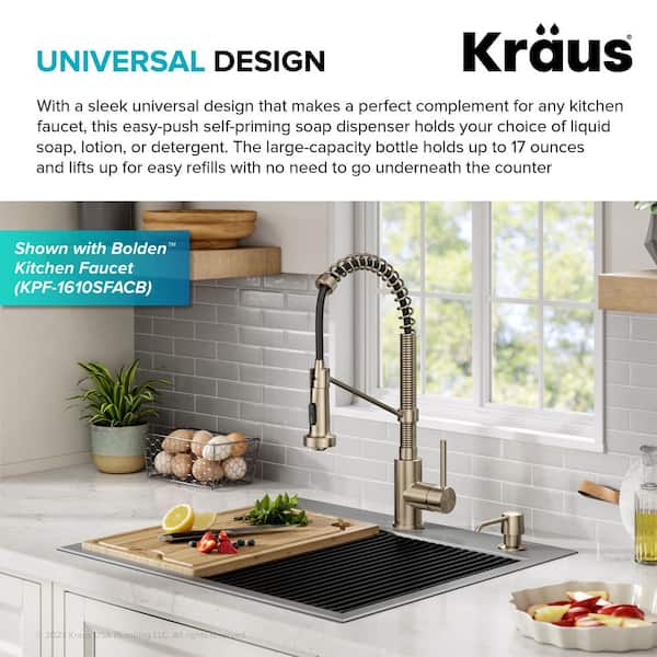 Kitchen Soap and Lotion Dispenser in Spot-Free Antique Champagne Bronze