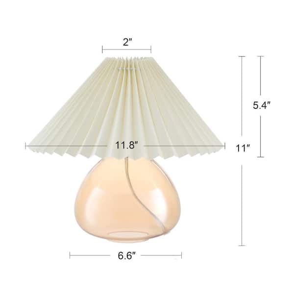 11 in. Gold Retro Table Lamp with Pleated Empire Lamp Shade