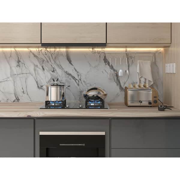 8 ft. L x 25.5 in. D, Unfinished Acacia Butcher Block Standard Countertop, with Live Edge