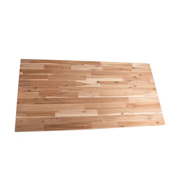 4 ft. L x 25 in. D Unfinished Acacia Solid Wood Butcher Block Countertop With Eased Edge