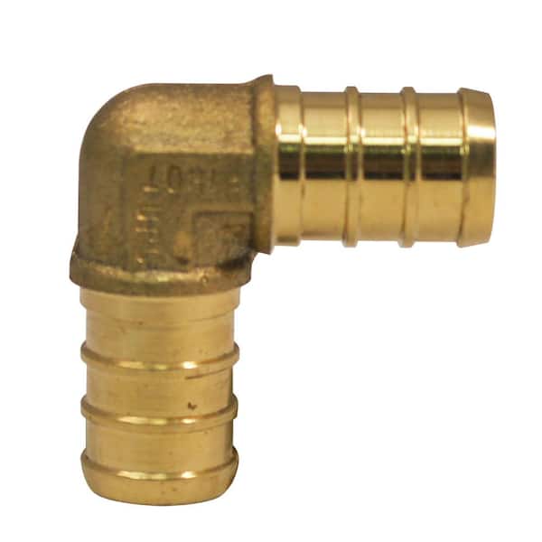 1/2 in. Brass PEX-B Barb 90 Elbow (10-Pack)
