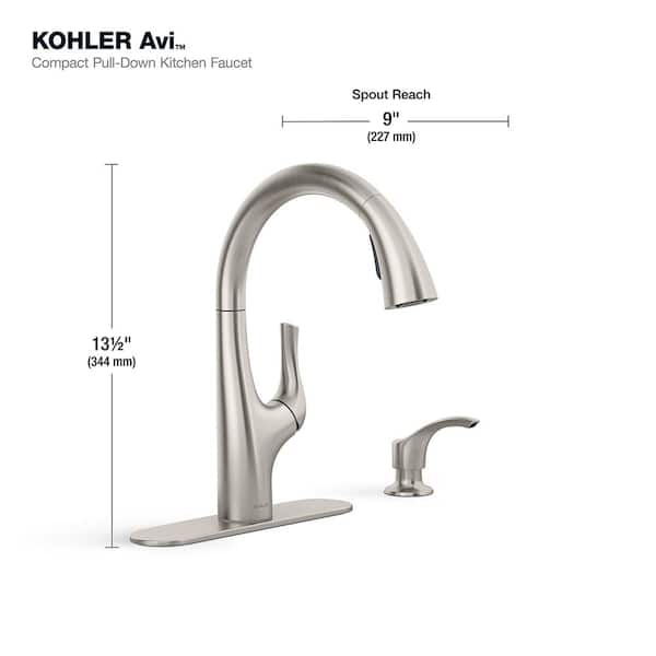 Avi Single-Handle Pull Out Sprayer Kitchen Faucet in Vibrant Stainless