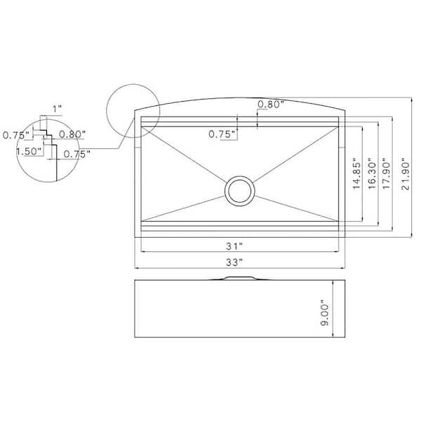 All-in-One Matte Black Finished Stainless Steel 33 in. x 22 in. Farmhouse Apron Mount Kitchen Sink with Pull-down Faucet