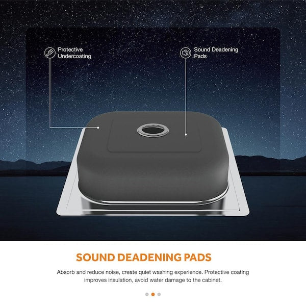 25 in. Drop in Single Bowl 20 Gauge Stainless Steel Kitchen Sink