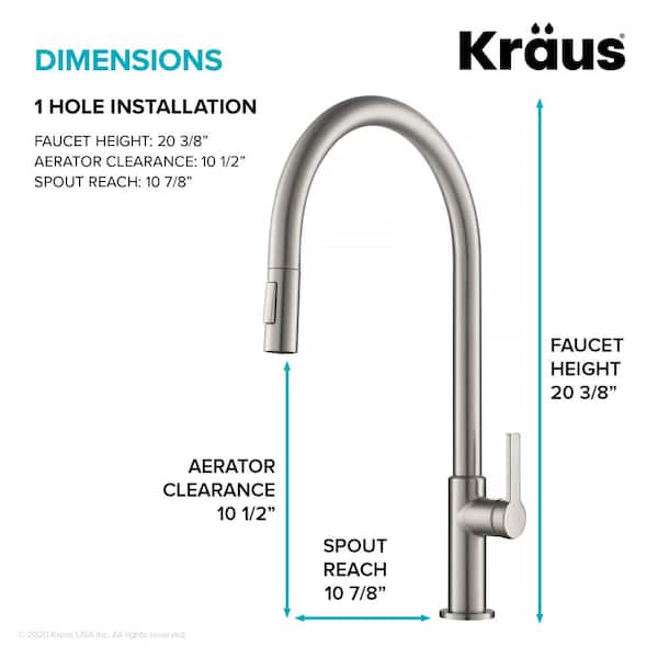 Oletto High-Arc Single-Handle Pull-Down Sprayer Kitchen Faucet in Spot Free Stainless Steel