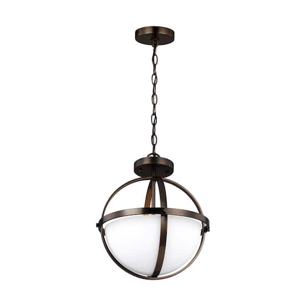 Alturas 2-Light Modern Brushed Oil Rubbed Bronze Semi-Flush Convertible Pendant