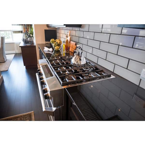 Ice Bevel 4 in. x 12 in. Solid Glossy Glass Subway Wall Tile (0.3 sq. ft. / Each)