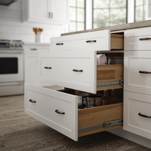 Designer Series Melvern White Assembled Pots and Pans Drawer Base Kitchen Cabinet (36 in. x 34.5 in. x 23.75 in.)