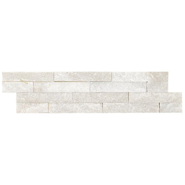Arctic White Ledger Panel 5.90 in. x 23.62 in. Textured Marble Stone Look Wall Tile (210 sq. ft./Pallet)