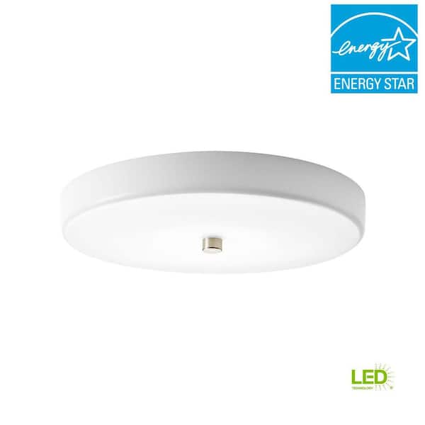 12 in. Beyond Collection 1-Light Brushed Nickel LED Flush Mount