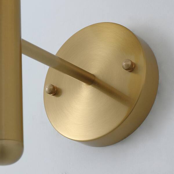 Modern 1-Light Gold Globe Armed Sconce Wall Sconce with Glass Shade