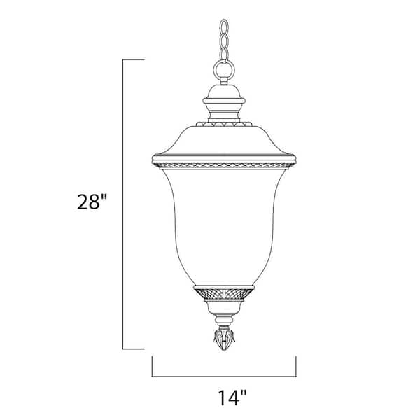 Carriage House Die Cast 3-Light Oil-Rubbed Bronze Outdoor Hanging Lantern