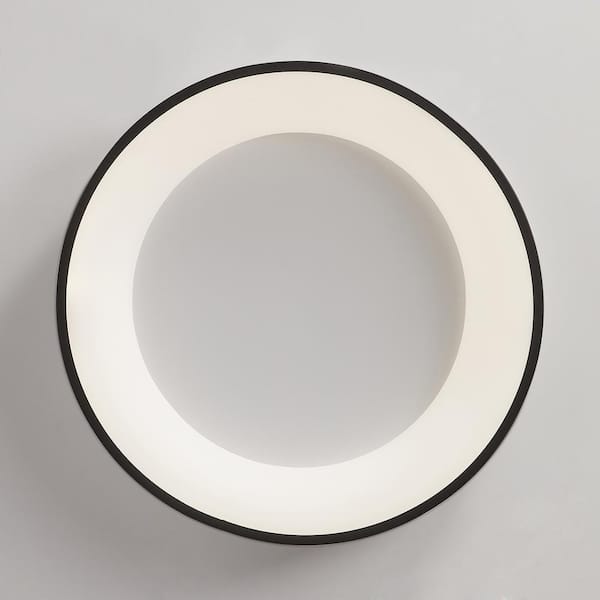 19.68 in. 1-Light Black Creative Design Simple Circle 27-Watt Integrated LED Flush Mount Light Ceiling