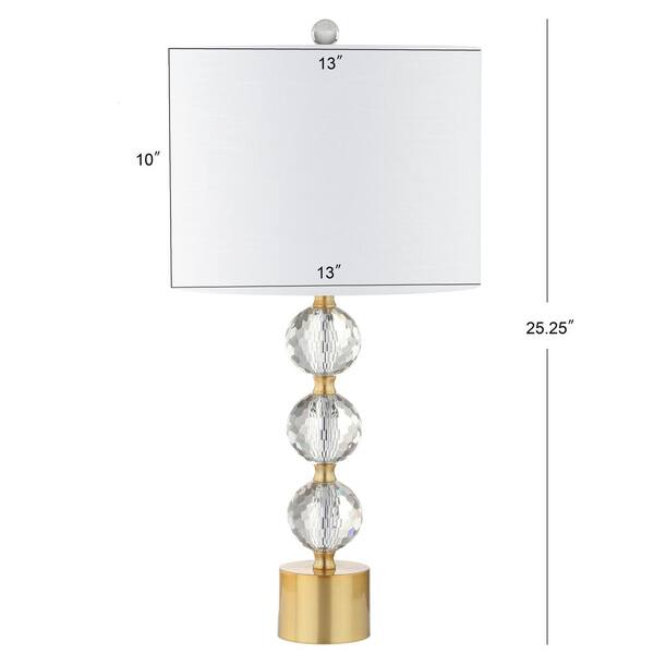 Ashley 25.25 in. Crystal Table Lamp, Clear/Brass